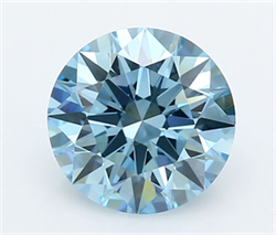 Picture of Lab Grown Diamond 3.06 Carats, Round with Ideal Cut, Fancy Vivid Blue Color, VVS2 Clarity and Certified by IGI