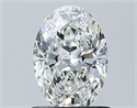 Natural Diamond 0.90 Carats, Oval with  Cut, F Color, VS2 Clarity and Certified by GIA