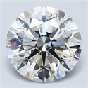 Natural Diamond 2.51 Carats, Round with Excellent Cut, G Color, SI1 Clarity and Certified by GIA