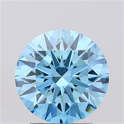Picture of Lab Grown Diamond 2.04 Carats, Round with Ideal Cut, Fancy Vivid Blue Color, VS1 Clarity and Certified by IGI