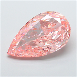 Picture of Lab Grown Diamond 10.02 Carats, Pear with  Cut, Fancy Vivid Pink Color, VS2 Clarity and Certified by IGI