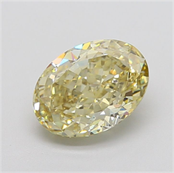 Picture of Lab Grown Diamond 4.11 Carats, Oval with  Cut, Fancy Yellow Color, VS1 Clarity and Certified by IGI