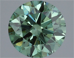 Picture of Lab Grown Diamond 2.10 Carats, Round with Ideal Cut, Fancy Vivid Green Color, VVS2 Clarity and Certified by IGI