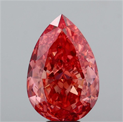 Picture of Lab Grown Diamond 12.27 Carats, Pear with  Cut, Fancy Vivid Pink Color, VS1 Clarity and Certified by IGI