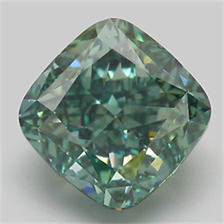 Picture of Lab Grown Diamond 3.53 Carats, CUSHION MODIFIED with  Cut, Fancy Vivid Green Color, VS1 Clarity and Certified by IGI