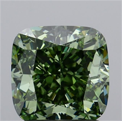 Picture of Lab Grown Diamond 2.01 Carats, CUSHION MODIFIED with  Cut, Fancy Vivid Green Color, VS1 Clarity and Certified by IGI