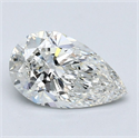 Diamante Natural 1.23 quilates, De pera , Color H, claridad SI1 y certificado GIA