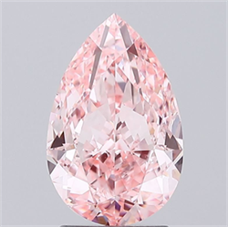 Picture of Lab Grown Diamond 3.03 Carats, Pear with  Cut, Fancy Vivid Pink Color, VS1 Clarity and Certified by IGI