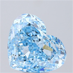 Picture of Lab Grown Diamond 7.05 Carats, Heart with  Cut, Fancy Vivid Blue Color, VS2 Clarity and Certified by IGI