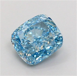 Picture of Lab Grown Diamond 1.27 Carats, CUSHION MODIFIED with  Cut, Fancy Vivid Blue Color, VS1 Clarity and Certified by IGI