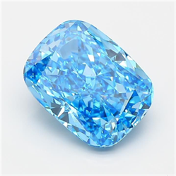Picture of Lab Grown Diamond 4.66 Carats, CUSHION MODIFIED with  Cut, Fancy Vivid Blue Color, VS1 Clarity and Certified by IGI