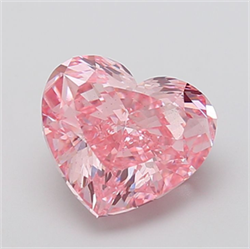 Picture of Lab Grown Diamond 5.01 Carats, Heart with  Cut, Fancy Vivid Pink Color, VS2 Clarity and Certified by IGI