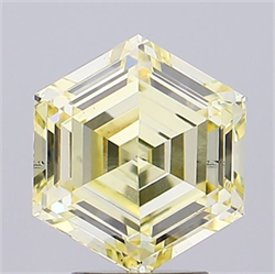 Picture of Lab Grown Diamond 3.10 Carats, HEXAGONAL with  Cut, Fancy Yellow Color, VS2 Clarity and Certified by IGI