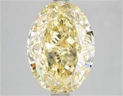 Picture of Lab Grown Diamond 5.04 Carats, Oval with  Cut, Fancy Vivid Yellow Color, VS2 Clarity and Certified by IGI