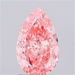 Picture of Lab Grown Diamond 1.61 Carats, Pear with  Cut, Fancy Vivid Pink Color, VVS2 Clarity and Certified by IGI