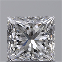 Natural Diamond 0.63 Carats, Princess with  Cut, D Color, IF Clarity and Certified by GIA
