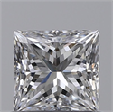 Natural Diamond 0.63 Carats, Princess with  Cut, D Color, IF Clarity and Certified by GIA