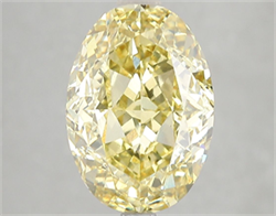 Picture of Lab Grown Diamond 5.08 Carats, Oval with  Cut, Fancy Vivid Yellow Color, VS1 Clarity and Certified by IGI