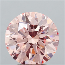 Picture of Lab Grown Diamond 3.19 Carats, Round with Excellent Cut, Fancy Intense Pink Color, VVS2 Clarity and Certified by IGI