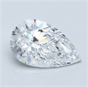 Diamante Natural 2.25 quilates, De pera , Color D, claridad VVS2 y certificado GIA