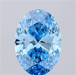 Picture of Lab Grown Diamond 2.02 Carats, Oval with  Cut, Fancy Vivid Blue Color, VVS2 Clarity and Certified by IGI