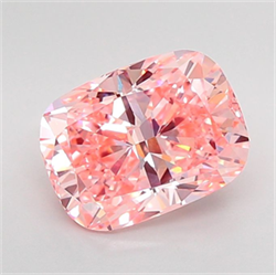 Picture of Lab Grown Diamond 4.07 Carats, CUSHION MODIFIED with  Cut, Fancy Vivid Pink Color, VVS2 Clarity and Certified by IGI