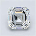 Diamante Natural 1.51 quilates, Asscher , Color E, claridad VS2 y certificado GIA