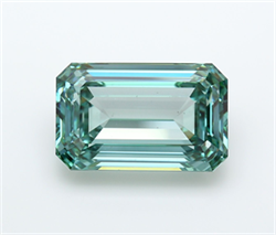 Picture of Lab Grown Diamond 10.08 Carats, Emerald with  Cut, Fancy Vivid Green Color, VS1 Clarity and Certified by IGI