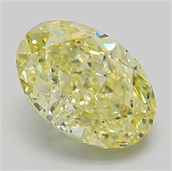 Picture of Lab Grown Diamond 2.14 Carats, Oval with  Cut, Fancy Yellow Color, VVS2 Clarity and Certified by IGI