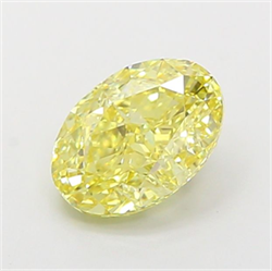 Picture of Lab Grown Diamond 2.01 Carats, Oval with  Cut, Fancy Intense Yellow Color, VVS2 Clarity and Certified by IGI