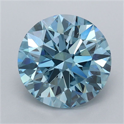 Picture of Lab Grown Diamond 2.30 Carats, Round with Ideal Cut, Fancy Vivid Blue Color, VVS1 Clarity and Certified by IGI