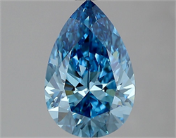 Picture of Lab Grown Diamond 1.50 Carats, Pear with  Cut, Fancy Vivid Blue Color, VVS2 Clarity and Certified by IGI