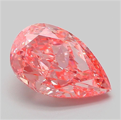 Picture of Lab Grown Diamond 3.09 Carats, Pear with  Cut, Fancy Vivid Pink Color, VS1 Clarity and Certified by IGI