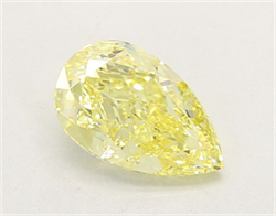Picture of Lab Grown Diamond 2.12 Carats, Pear with  Cut, Fancy Intense Yellow Color, VS1 Clarity and Certified by IGI