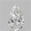 Natural Diamond 0.61 Carats, Pear with  Cut, H Color, VVS2 Clarity and Certified by GIA