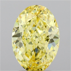 Picture of Lab Grown Diamond 3.05 Carats, Oval with  Cut, Fancy Intense Yellow Color, VS1 Clarity and Certified by IGI