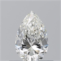 Natural Diamond 0.50 Carats, Pear with  Cut, H Color, VVS2 Clarity and Certified by GIA