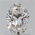 Natural Diamond 0.70 Carats, Oval with  Cut, H Color, VVS2 Clarity and Certified by GIA
