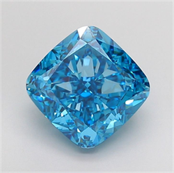 Picture of Lab Grown Diamond 5.10 Carats, CUSHION MODIFIED with  Cut, Fancy Vivid Blue Color, VVS2 Clarity and Certified by IGI