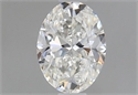 Natural Diamond 0.53 Carats, Oval with  Cut, H Color, VVS2 Clarity and Certified by GIA