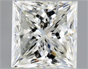 Natural Diamond 1.00 Carats, Princess with  Cut, J Color, SI1 Clarity and Certified by GIA