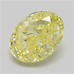 Picture of Lab Grown Diamond 1.43 Carats, Oval with  Cut, Fancy Intense Yellow Color, VS1 Clarity and Certified by IGI