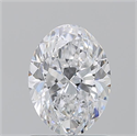 Natural Diamond 1.31 Carats, Oval with  Cut, D Color, VS2 Clarity and Certified by GIA