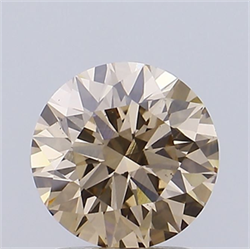 Picture of Lab Grown Diamond 1.71 Carats, Round with Ideal Cut, Fancy Light Brown Color, VS1 Clarity and Certified by IGI