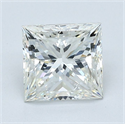 Natural Diamond 1.51 Carats, Princess with  Cut, J Color, SI1 Clarity and Certified by GIA