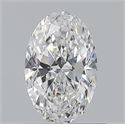 Natural Diamond 0.60 Carats, Oval with  Cut, D Color, VVS1 Clarity and Certified by GIA