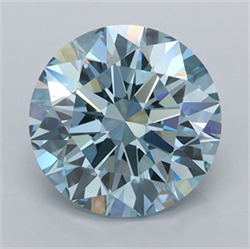 Picture of Lab Grown Diamond 2.03 Carats, Round with Ideal Cut, Fancy Intense Blue Color, VVS1 Clarity and Certified by IGI