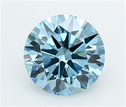 Picture of Lab Grown Diamond 2.02 Carats, Round with Ideal Cut, Fancy Vivid Blue Color, VVS2 Clarity and Certified by IGI