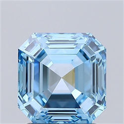 Picture of Lab Grown Diamond 1.72 Carats, Asscher with  Cut, Fancy Vivid Blue Color, VS1 Clarity and Certified by IGI