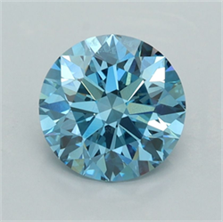 Picture of Lab Grown Diamond 1.69 Carats, Round with Ideal Cut, Fancy Vivid Blue Color, VVS2 Clarity and Certified by IGI